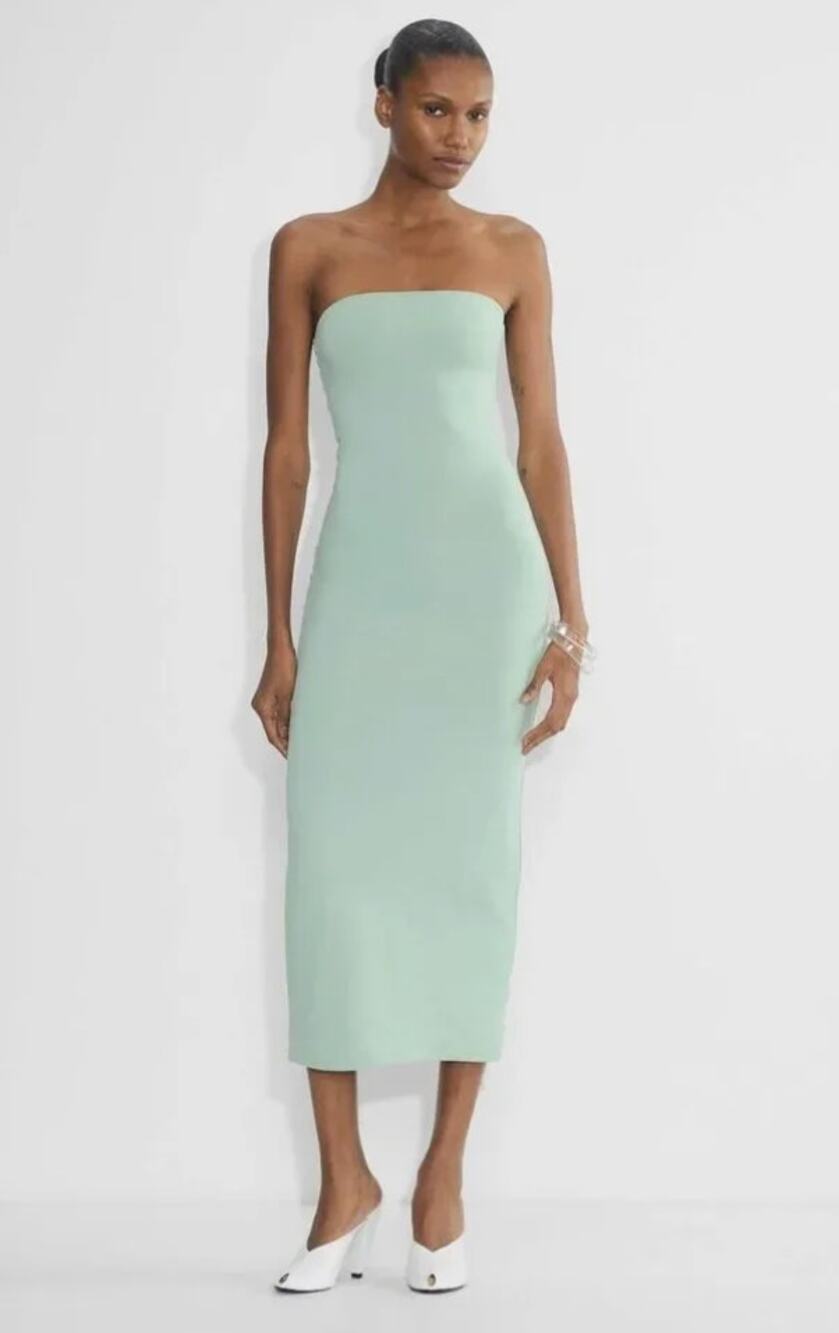 NEW Aritzia Contour Enrapture Maxi Tube Dress Sage Green Large